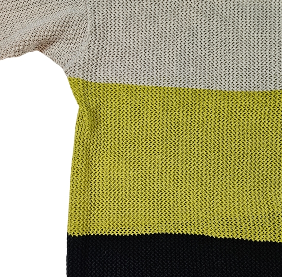 Lane Bryant Colorblock Striped Open Knit Sweater 100% Cotton Sweater Sz 18/20W - Picture 8 of 13